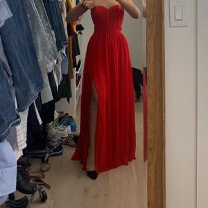 Red Free People Evening Dress